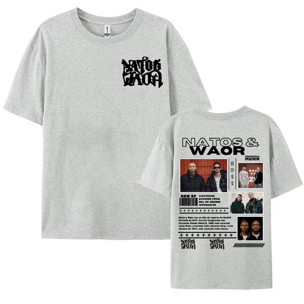 Rapper Natos Waor Musikalbum 2025 Tour Grafik T-Shirts für Herren Damen Mode Hip Hop Vintage T-Shirt Freizeit 100% Baumwolle T-Shirt