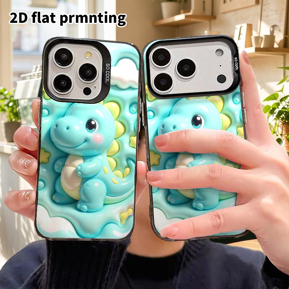 Phone Case: 2D Flat, Suitable for iPhone 18 17 16 15 14 13 12Pro Protective Case, Little Dinosaur, Perfect Christmas and Halloween Holiday Gift