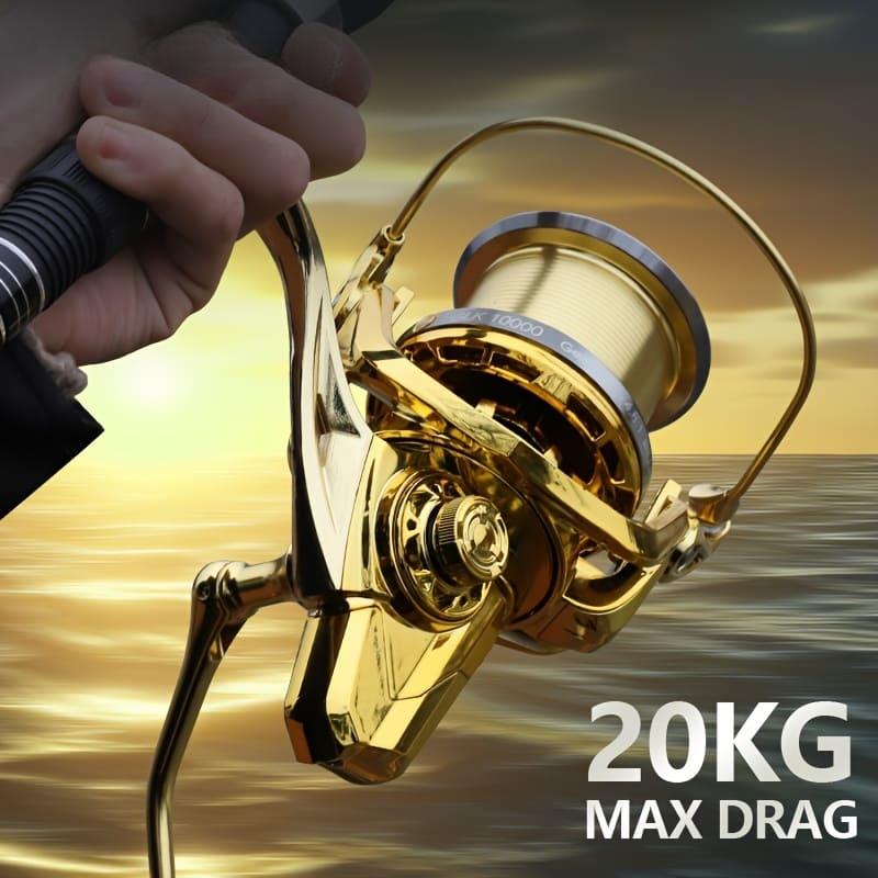 Spinning Reel Surf Fishing High Speed Gear Ratio 4.8:1 Two-hand Grip Ultra Smooth and Powerful Suitable for Saltwater Offshore and Freshwater