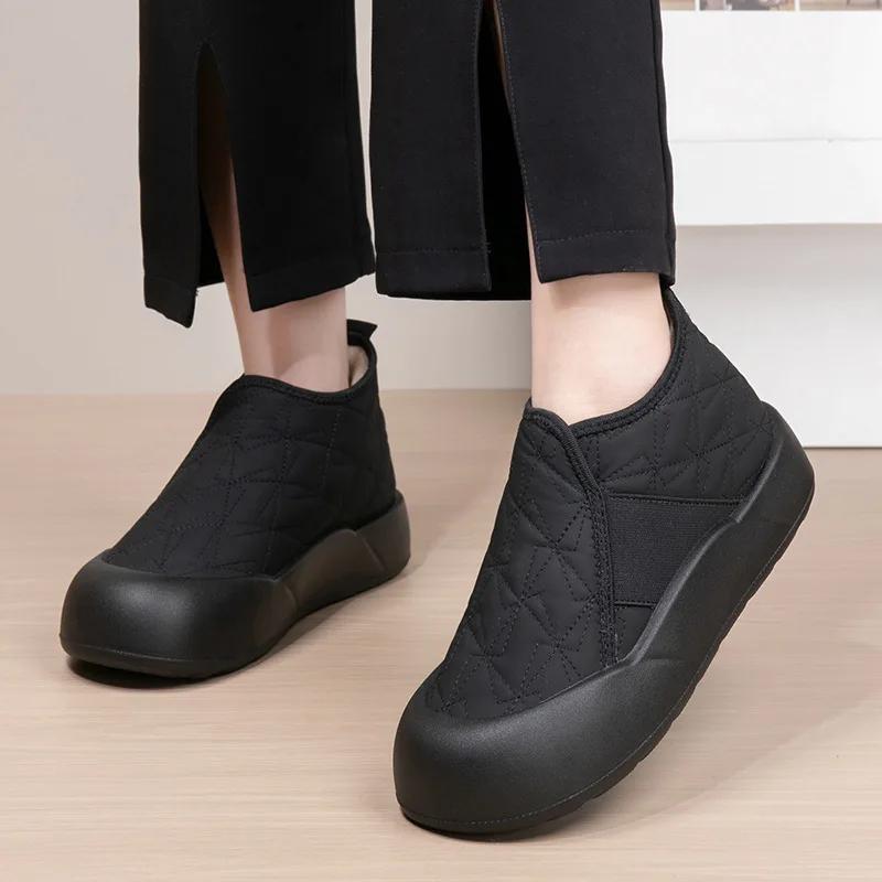 Fashion Winter Women's Boots Warm Plush New Platform Snow Boots Anti Slip Waterproof Comfort Lightweight Indoor Casual Warm Cotton Shoes