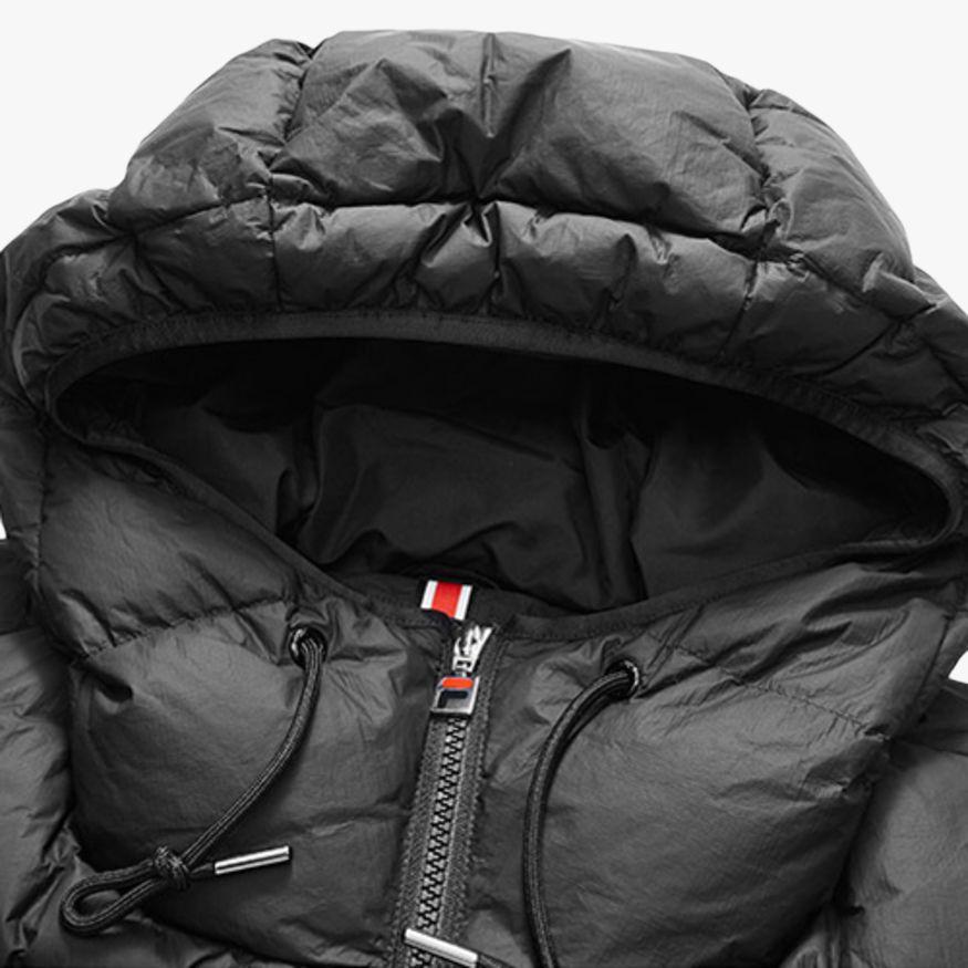 FILA Loose Casual Mid-Length Warm Down Jacket Men Outerwear Deep-Black F11U048956F-BK