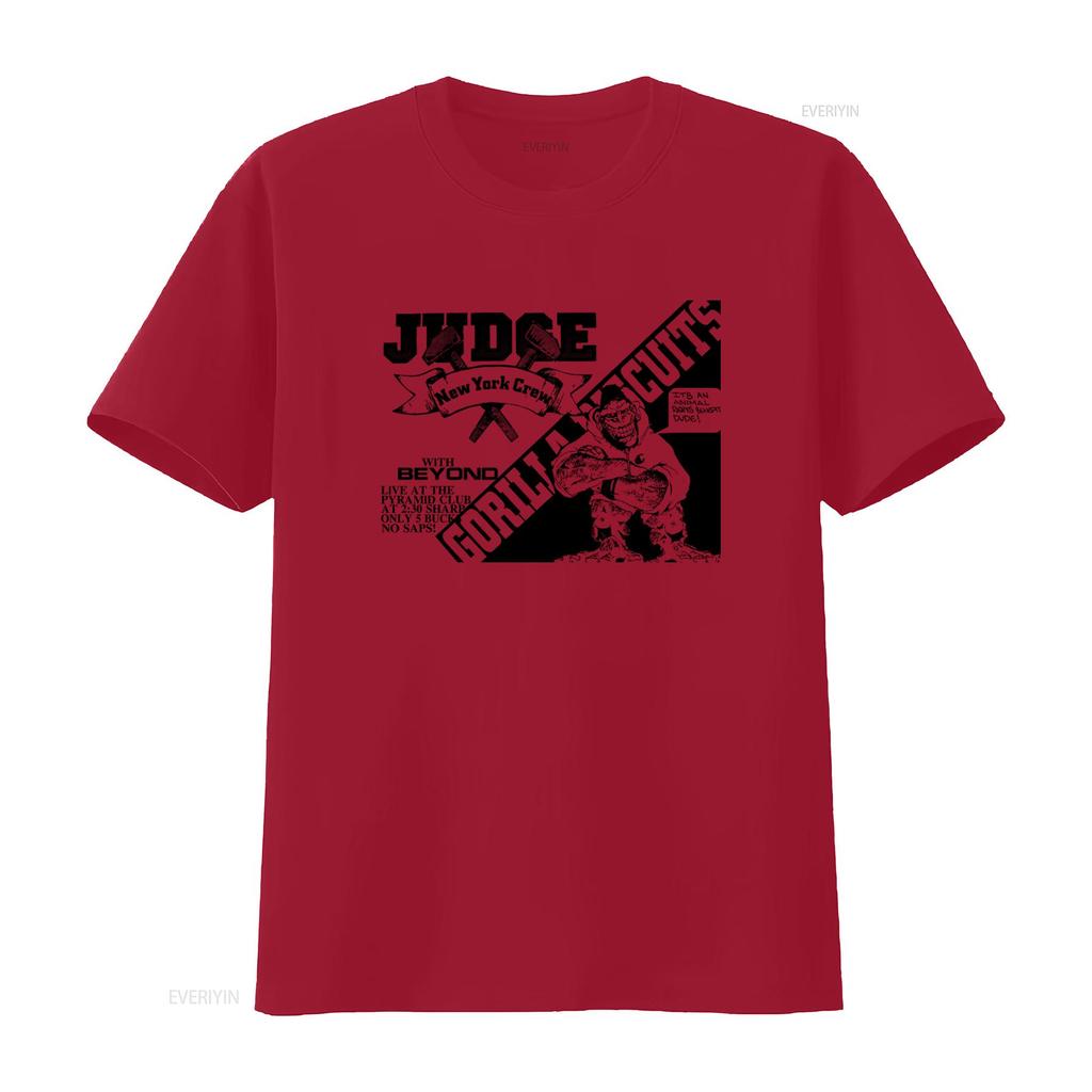Vintage Judge Gorilla Biscuits New York Crew Flyer T shirt Animal Rights Knight Design vintage Washed Soft Comfortable graphic