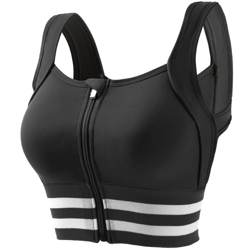 Sports Bras Zip Front For Women With Full Coverage Removable Padded Workout Bra Shockproof Yoga Underwear Running Fitness Vest