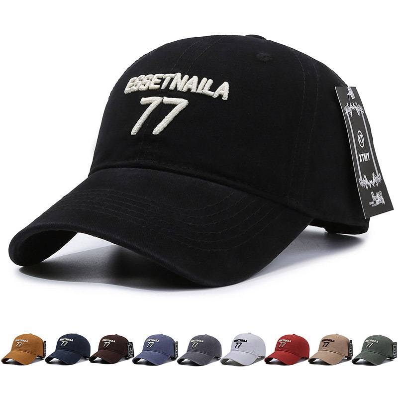 Essetnaila 77 Letter Embroidery Baseball Cap Outdoor Sun Breathable Protection