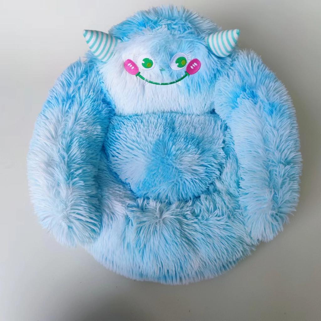 Long-haired Nest Cartoon Monster Pet Nest Mat Dog Nest Cat Nest Universal Washable Creative Personality Cute Plush for All Seasons