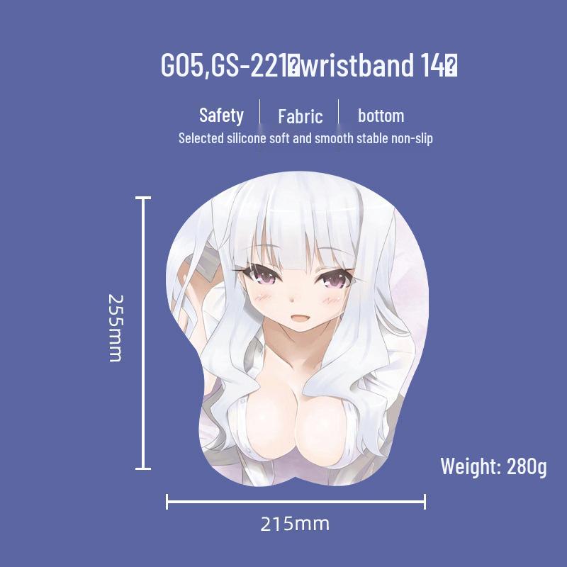 Beautiful Anime 3D Silicone Wrist Rest Mouse Pad - Creative Design, Hot Selling
