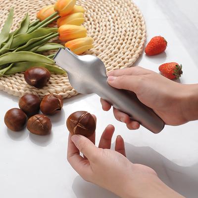 Dispositivo per castagne in acciaio inossidabile per uso domestico, apritori, dispositivo multifunzionale per sgusciare, schiaccianoci, strumento per aprire noci
