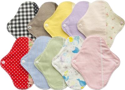 Guardanapos de pano japoneses de algodão doce Petit Panty Liners 10 peças e padrão (Flanela crua/cor disponível)