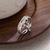 Bow Ring, Female Gentle and Sweet Open Ring Niche Design Index Finger Ring Gift for Girlfriend