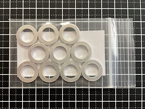 Aluminum Drain Gasket M10 X Outer Diameter 16mm X Thickness 2mm Seal Washer Motorcycle Oil Change Gasket (10 Pieces)