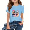 Kids Girls Kpop Hunters Zoey Mira Rumi Print Cotton T-shirt