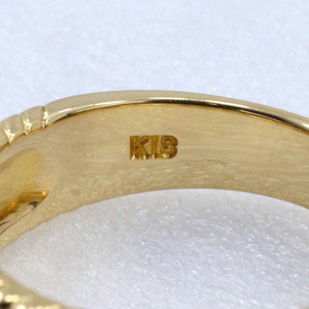 Ring K18 Yellow Gold/sapphire/diamond #6.8(US Size) 6.2g Women Used