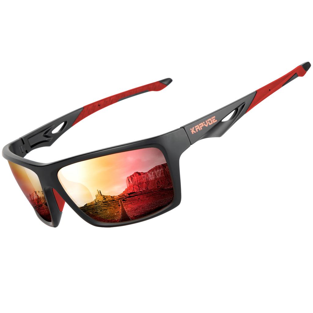 Lunettes de soleil polarisées Kapvoe Mode Sports d'extérieur Lunettes UV400 Lunettes de camping pêche Lunettes de randonnée course à pied pour hommes Cycl