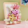 Creative 3D Rose Bundle Eternal Flower Frames Building Blocks DIY Desktop Decoration Puzzle Toys