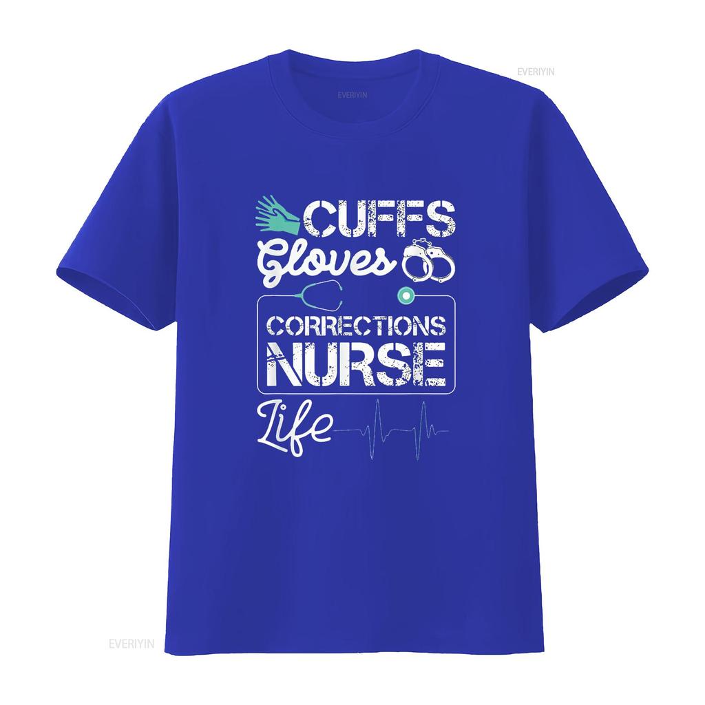 Cuffs Gloves Corrections Nurse Life T Shirt vintage Washed fashion Versatile Soft graphic Slightly Top For Everyday Wear
