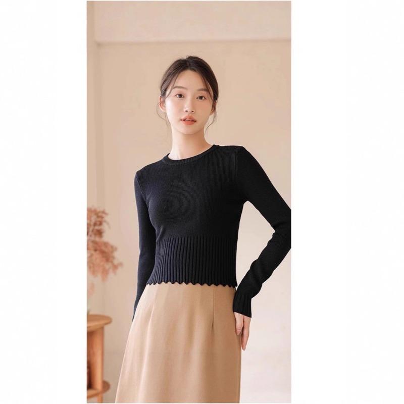 Unique chic crew neck knitted bottoming shirt women's inner sweater winter new top trendy