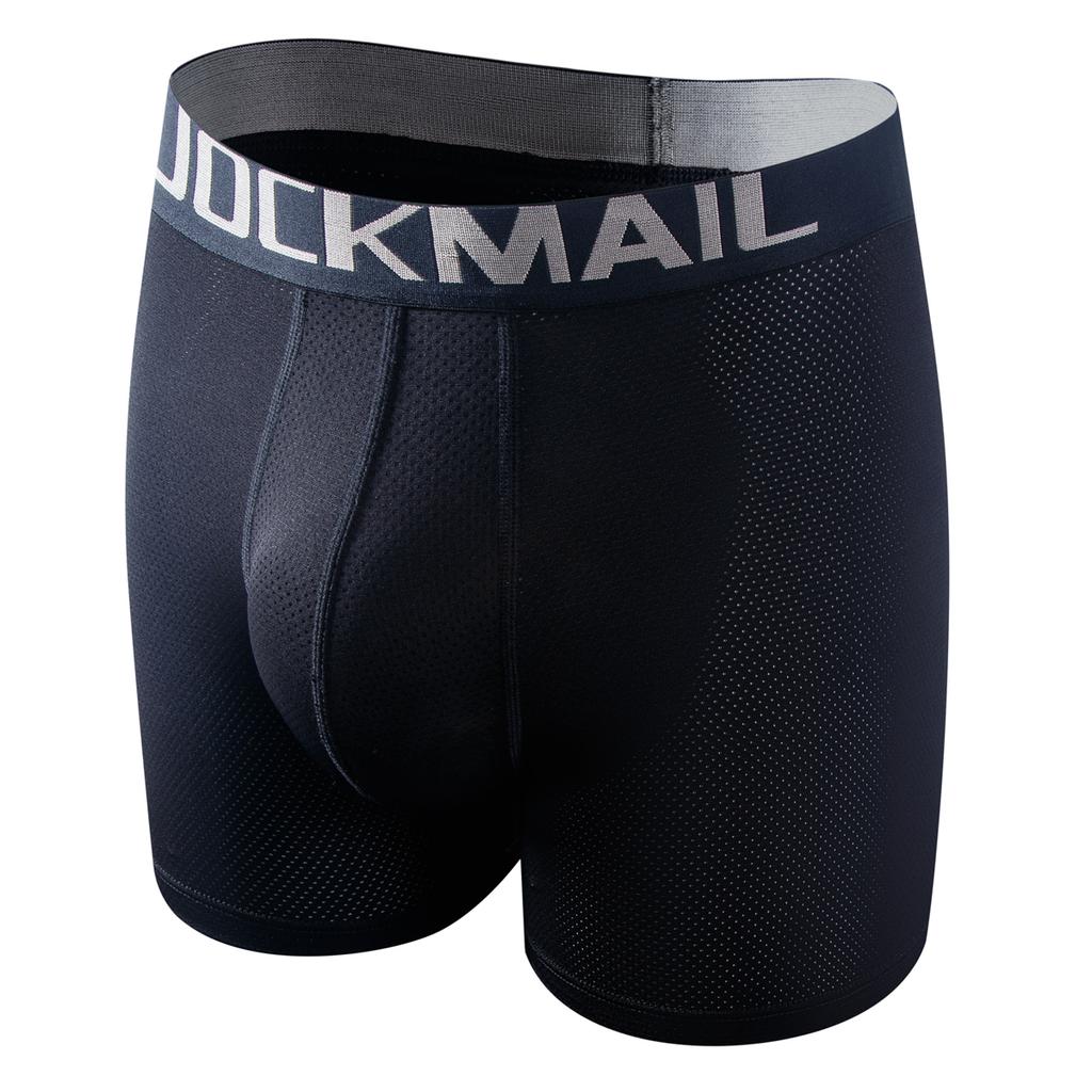 Boxer JOCKMAIL atmungsaktive Mesh-Unterhose mit langen, flachen Ecken, niedrige Taille, Sport-Hodensack für bequeme Boxershorts, tägliche Freizeit, bequeme Badehose