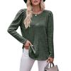 2023 Autumn Loose Tshirt Bubble Sleeve Stripe Shirt Women Office O-Neck Casual Shirt Women Top Solid Top Elegant 28653
