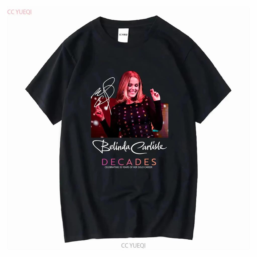 NEW Belinda Carlisle Decades Tour Black All Size T Shirt Cotton gift fans long or short sleeves vintage Washed Stylish Slightly