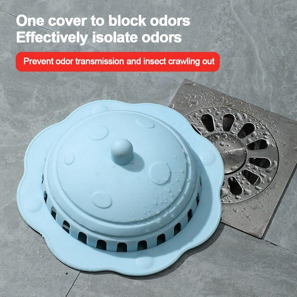 Silicone Floor Drain Mesh Cover Round Shape Sink Strainer Filter Kitchen Bathroom Accessories