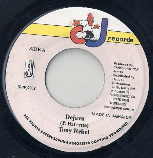 

7inch Record TONY REBEL - Dejavu NONE CJ Records 2002 Jamaica Reggae, Ska & Dub Used