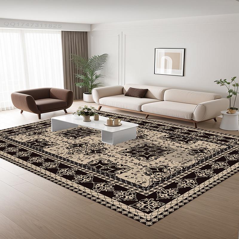Perski Dywan do Salonu Geometryczny Retro Dywan Dekoracyjny na Dużą Powierzchnię Sypialnia Salon Zmywalny Antypoślizgowy Mata Podłogowa Łatwy do Czyszczenia
