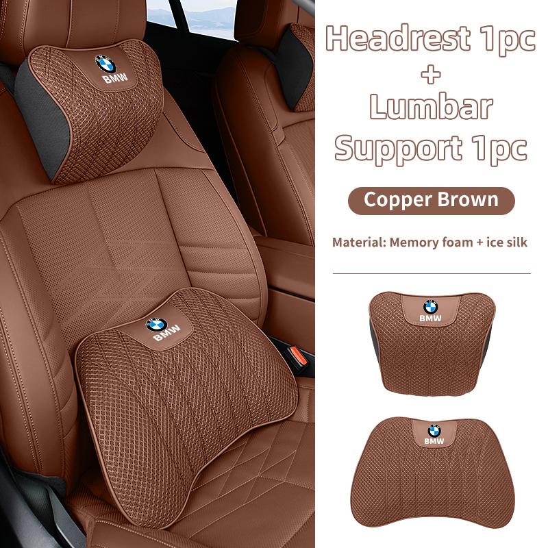 Ice Silk Car Headrest Neck Cushion Lumbar Support Pillow Seat Cushion For BMW 3 5 Series G32 G20 F10 F30 X3 G01 X5 G05 G30 G60