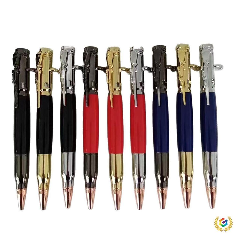 Creative Brass & Sandalwood Bolt Action Pen | Custom Laser Engraved Solid Wood Gift Ballpoint Pen