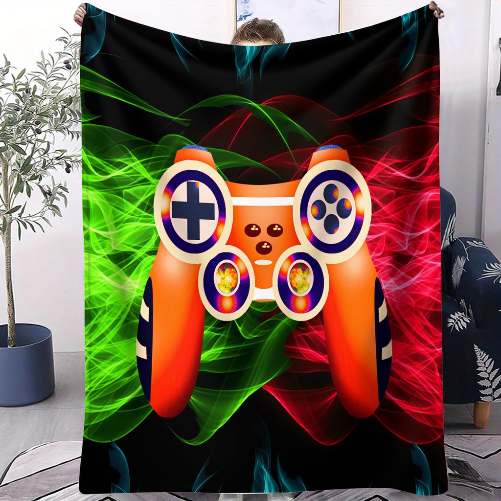 Game player controller pattern Flannel printed blanket suitable for all seasons suitable for living room office sofa and travel