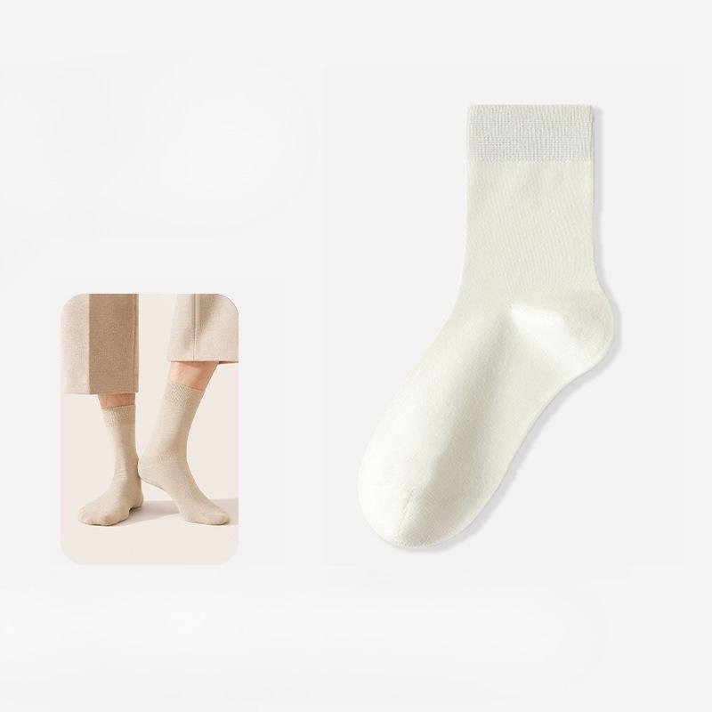 

Women s Autumn Cotton Sweat-absorbing and Deodorizing Sports Tube Socks 1 pair белый