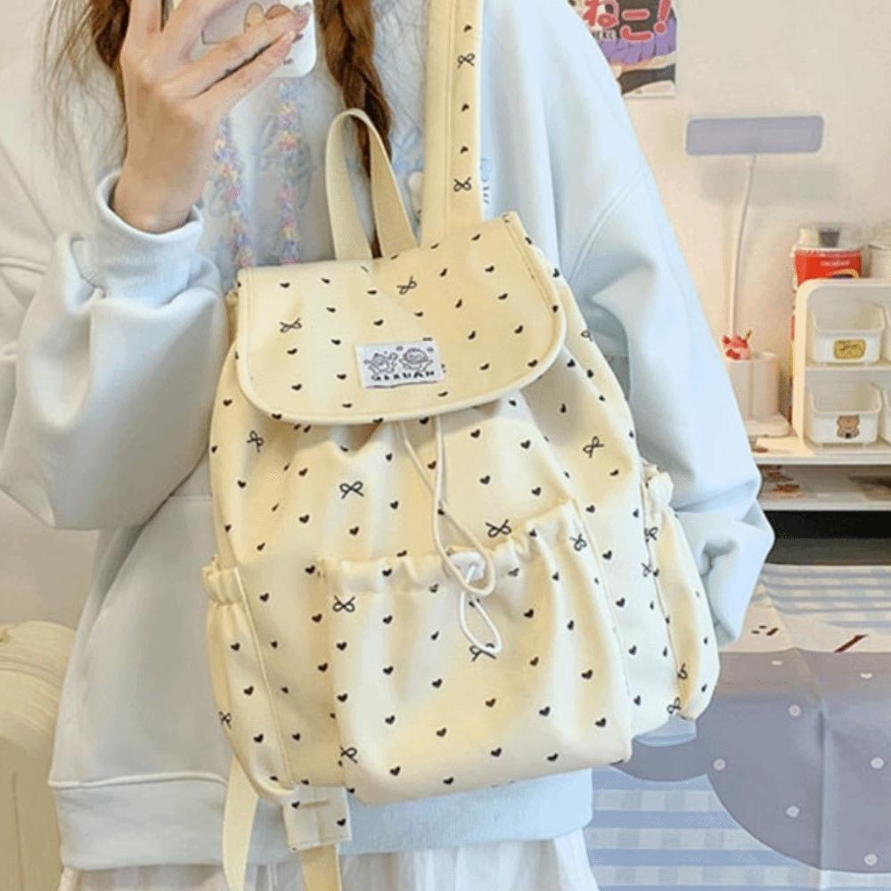 Lightweight Nylon Backpack College Style Students School Bag Portable Drawstring Backpack for Gift