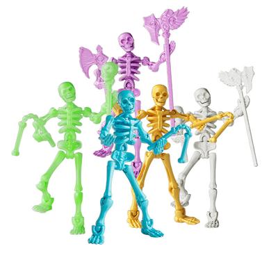 Esqueleto 3D Brinquedo de Atividade Plástico Presente Infantil Esqueleto de Halloween Brinquedo com arma Boneco de Atividade Brinquedo