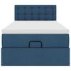 Ottoman Bed with Mattress Blue 100x200 Cm Fabric