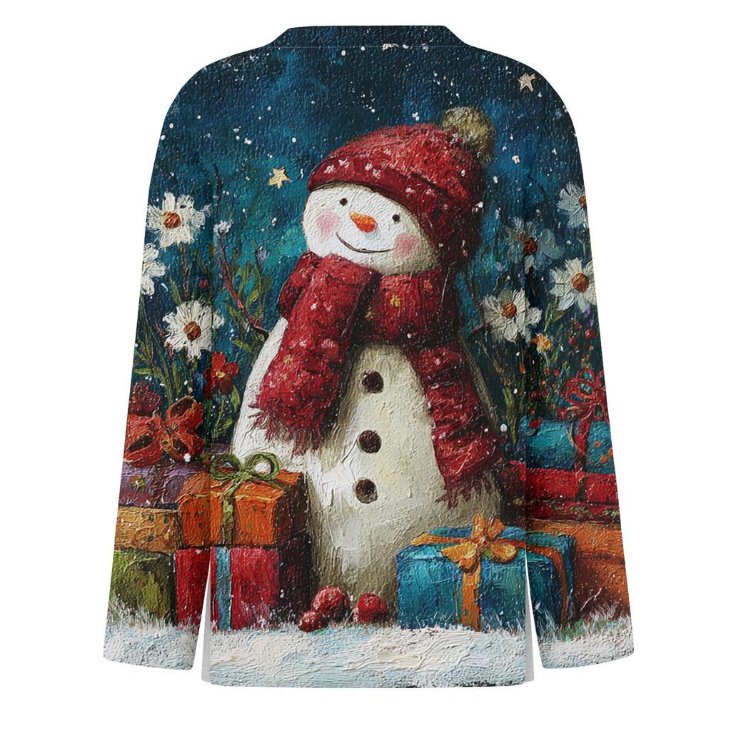 Womens's Fashion Casual Halloween Print V-neck Mid Length Pocket 3/4 Sleeve Top