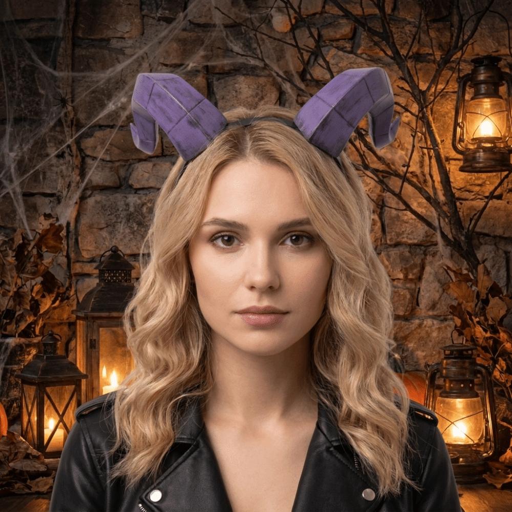 Gothic Ox Horn Headband Dark Style Halloween Headband Cow Horn Hair Hoop Stage Performance