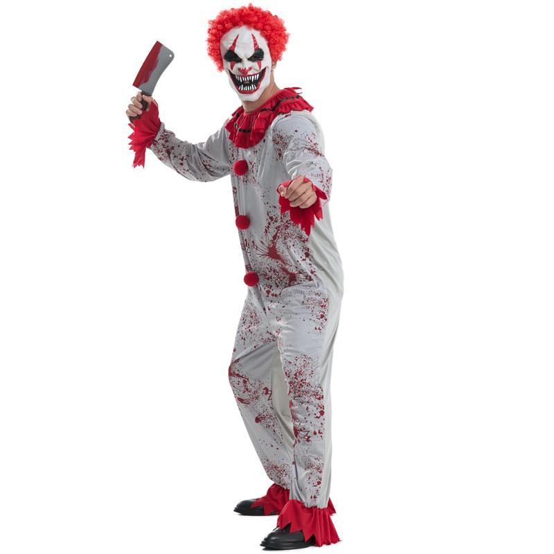 Halloween Costume Bloody Clown Outfit Stage Cosplay Zombie Suit 25-29 Olds