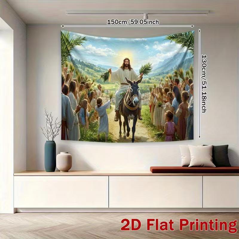 2D Jesus Entering Jerusalem Background Banner for Religious Events