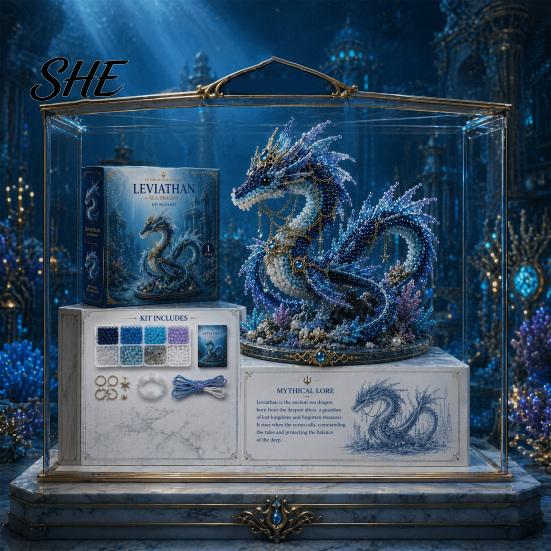 Kit di Creazione di Animali Marini con Perline Sott'acqua, Mitico Oceano Fai da Te per Principianti, Creazione di Animali 3D con Perline con Istruzioni, Perline e Modello con Design Unici del Mare