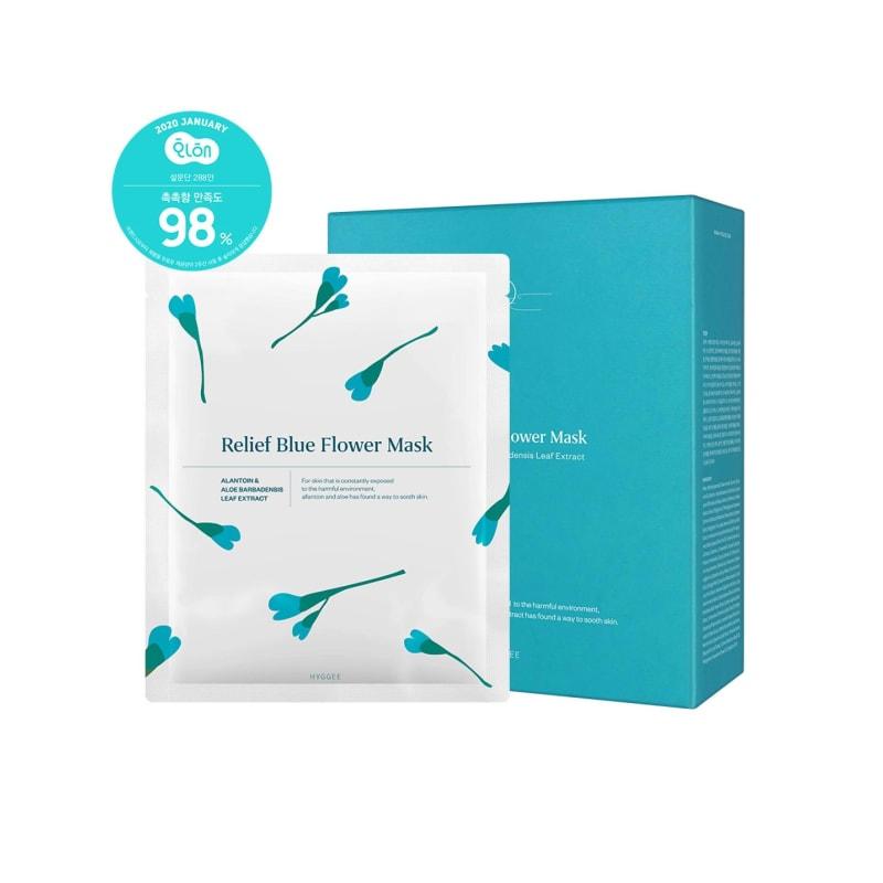 Relief Blue Flower Mask (10 Sheets)