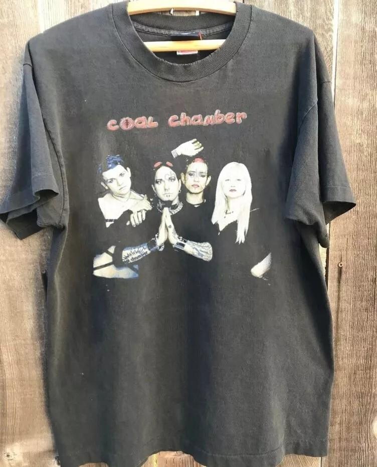 Футболка Coal Chamber, Хлопковая футболка Coal Chamber Угольного цвета Унисекс S-5XL Унисекс Футболка S