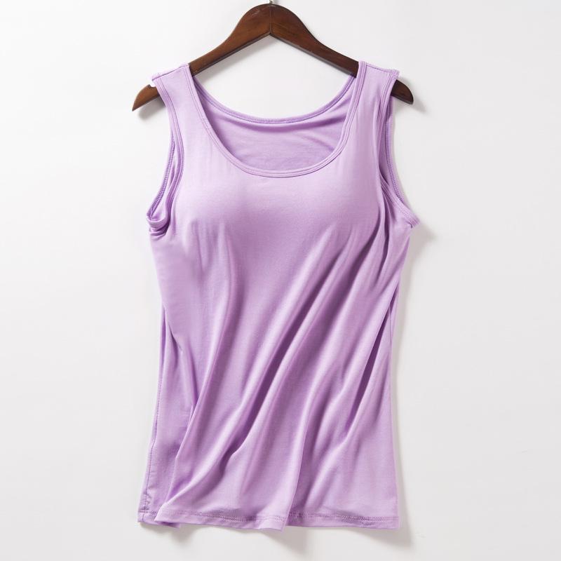 Modal met borstkussentje, bandjes, verbeterde cups all-in-one grote maat yoga ondershirt, damesvest.