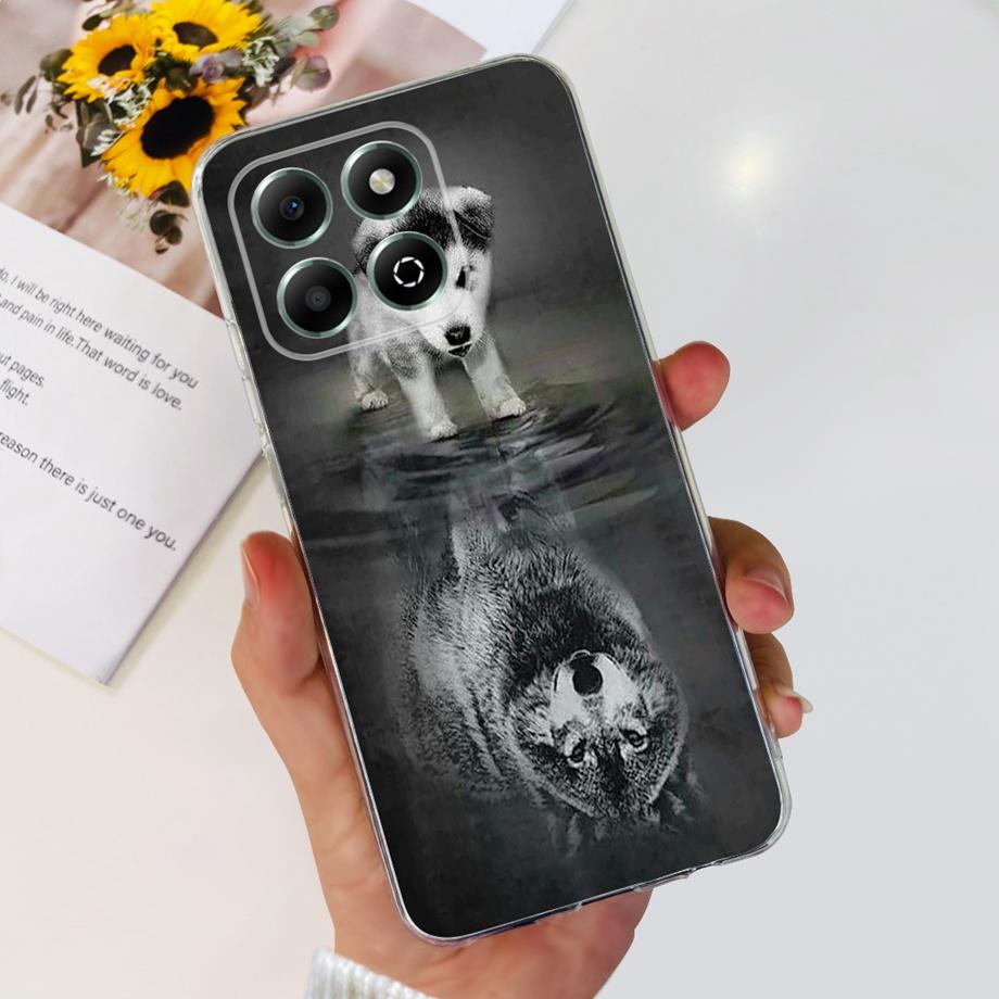 For Honor X6b JDY-LX1 Case Coque Clear Silicone Soft Back Cover For Honor X6a Plus Phone Bumper Coque Funda Dinosaur Cat Dragon