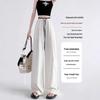 Women's Plus-Size High-Waisted Ice Silk Wide-Leg Pants - Summer Slimming & Loose Fit
