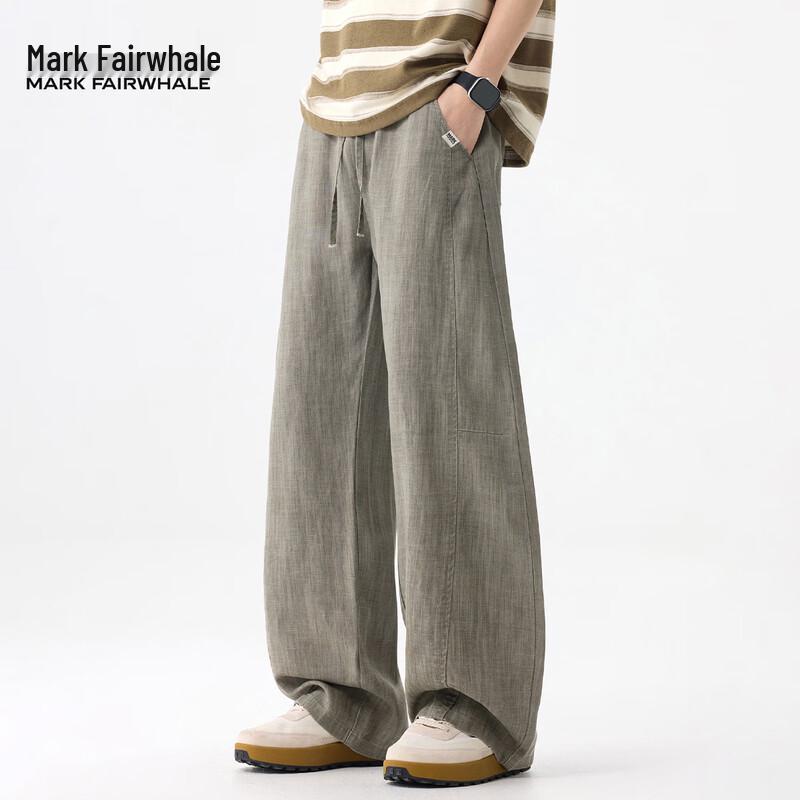 Mark Fairwhale Men s Lyocell Linen Blend Curved Casual Pants M