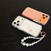 Fashion Glitter Star Clean Phone Case with Pearl Chain for iPhone 17 Pro 15 Pro 13 14 16 Pro Max 17 Cover Silicone Funda Cases