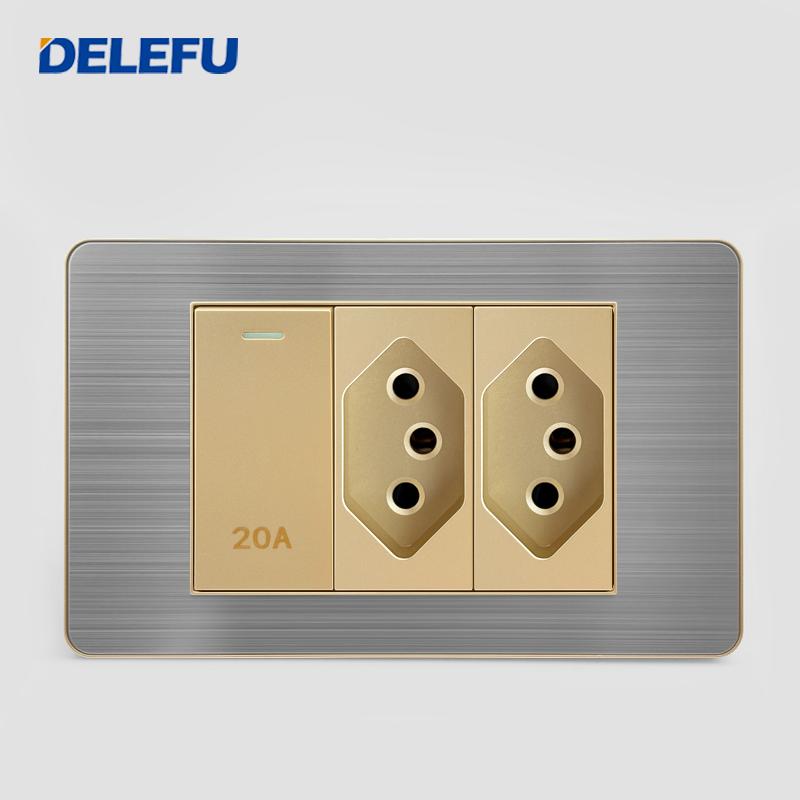 DELEFU Brazilian Model 118 Type 10A/20A Stainless Steel Gray Surface Gold-Plated USB Type-C Connector 20W Fast Durable PC