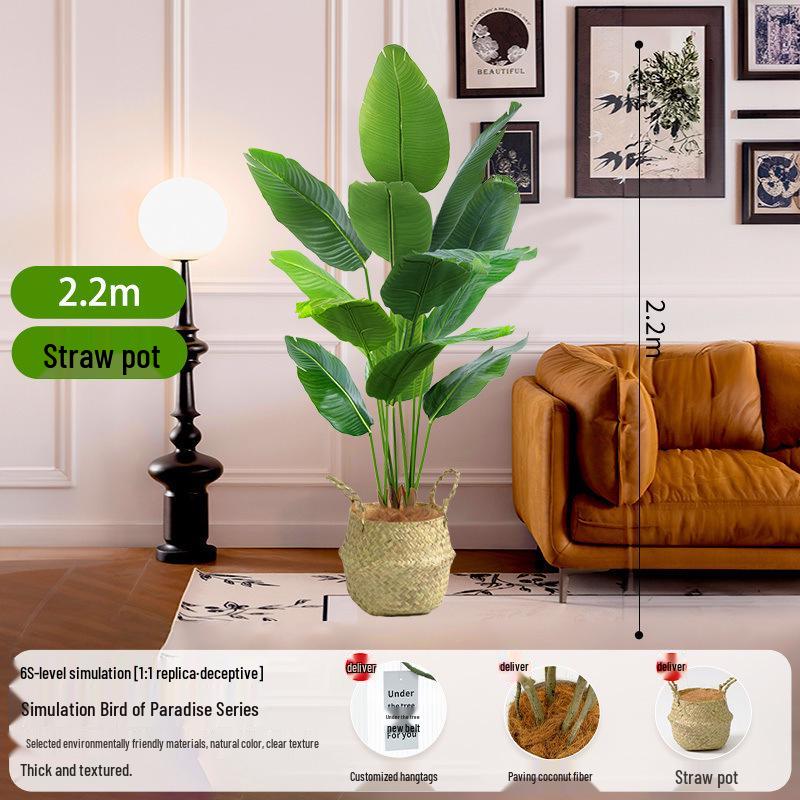 Large Artificial Traveler's Palm and Bird of Paradise Potted Tree for Indoor Decoration