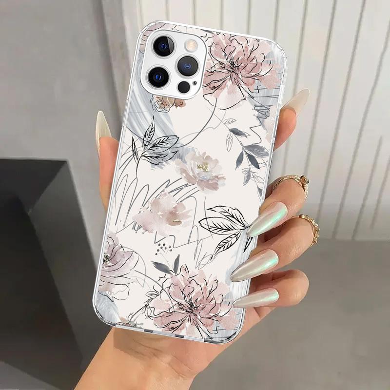 Beautiful Rose Bling Picture Phone Case for Iphone 17 Air 16 15 Plus 14 13 Mini 12 11 Pro Max 16E 7 8 SE 2020 Soft Funda Print S