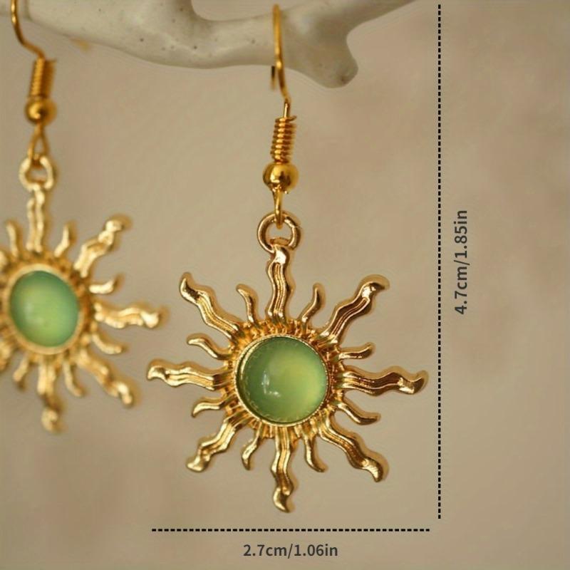 Gothic Sunflower Earrings Inlaid with Acrylic Funny Designer Elegant Geometric Y2K Earrings