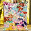 1pc W-Winx Club Theme Blanket - Digital Print, Polyester, Cozy for All Seasons, Perfect for Outdoor, and Travel